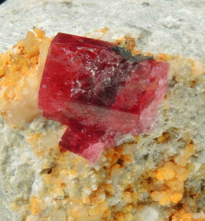 Beryl var. Red Beryl from Rex Harris' Ruby Violet claim, 1 km north of Bumblebee Mountain, Wah Wah Mountains, Beaver County, Utah