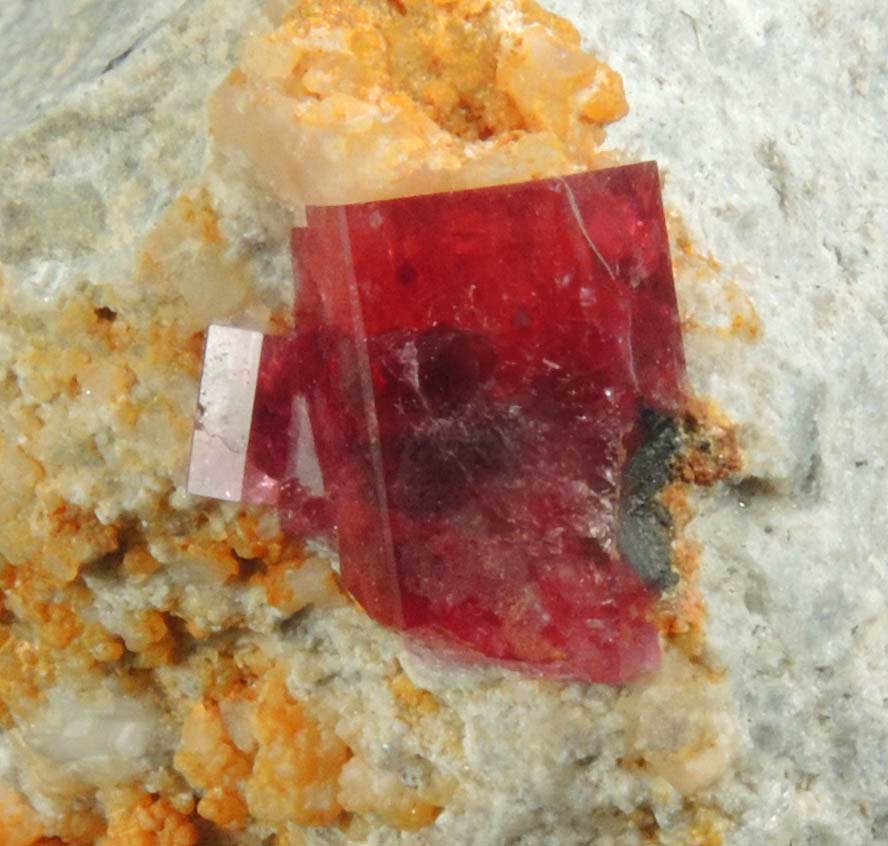 Beryl var. Red Beryl from Rex Harris' Ruby Violet claim, 1 km north of Bumblebee Mountain, Wah Wah Mountains, Beaver County, Utah