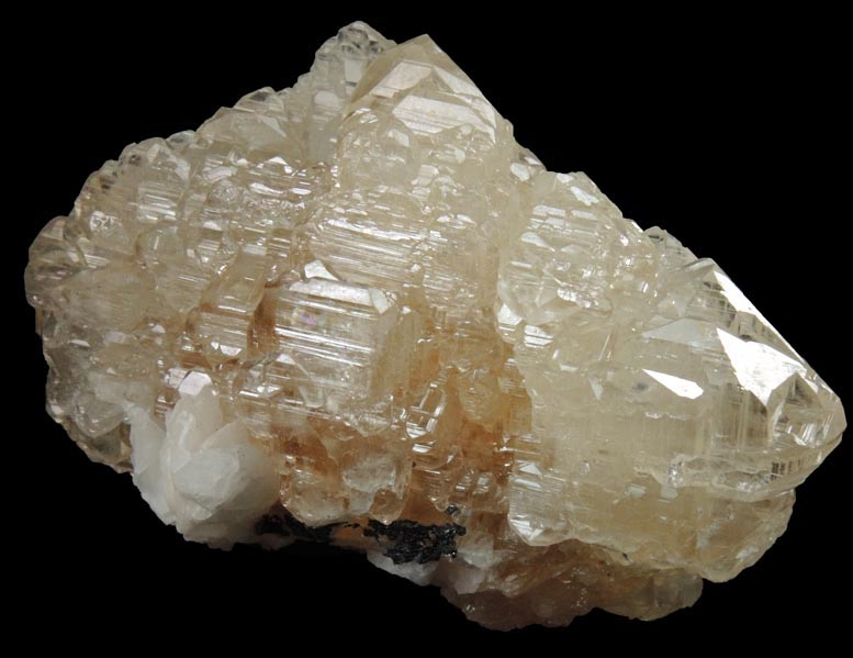 Cerussite twinned crystals over Barite from Mibladen, Haute Moulouya Basin, Zeida-Aouli-Mibladen belt, Midelt Province, Morocco