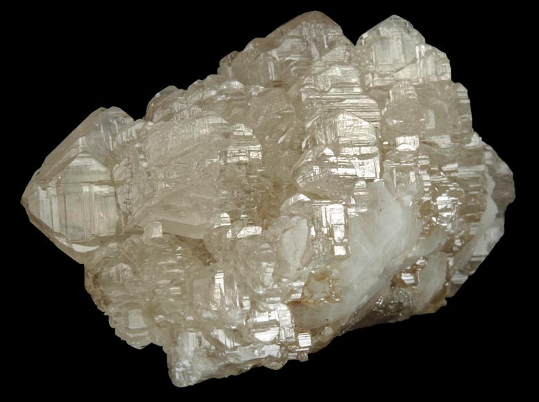 Cerussite twinned crystals over Barite from Mibladen, Haute Moulouya Basin, Zeida-Aouli-Mibladen belt, Midelt Province, Morocco