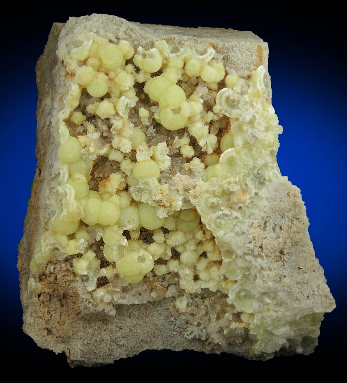 Wavellite over Quartz from National Limestone Quarry, Lime Ridge, Mount Pleasant Mills, Snyder County, Pennsylvania