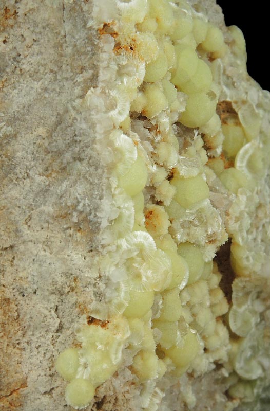 Wavellite over Quartz from National Limestone Quarry, Lime Ridge, Mount Pleasant Mills, Snyder County, Pennsylvania