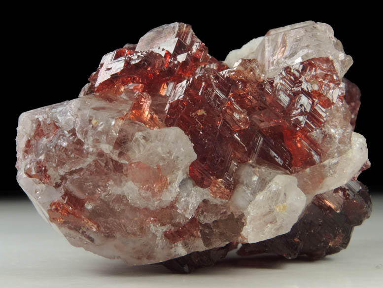 Spessartine Garnet and Quartz from Lavra Navegadora, Penha do Norte, Minas Gerais, Brazil