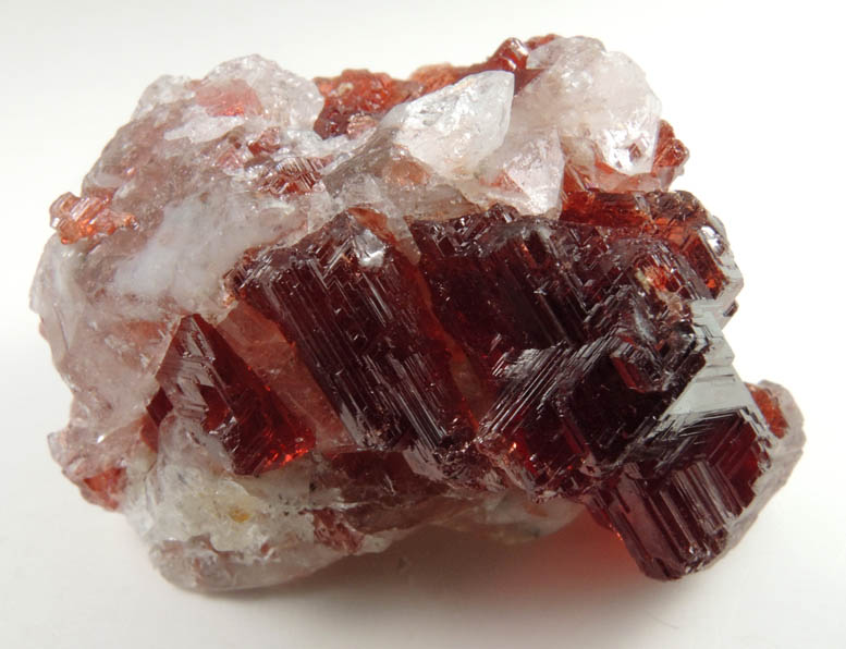 Spessartine Garnet and Quartz from Lavra Navegadora, Penha do Norte, Minas Gerais, Brazil