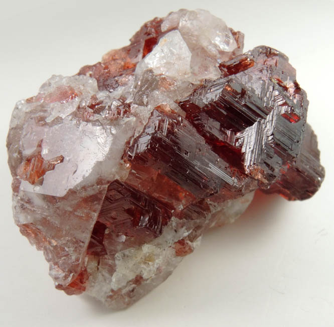 Spessartine Garnet and Quartz from Lavra Navegadora, Penha do Norte, Minas Gerais, Brazil