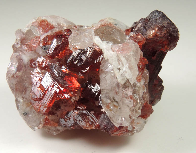 Spessartine Garnet and Quartz from Lavra Navegadora, Penha do Norte, Minas Gerais, Brazil