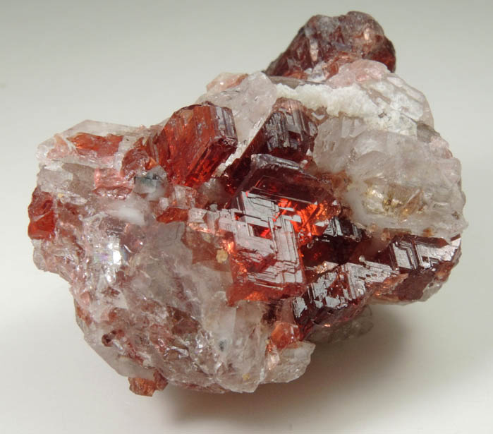 Spessartine Garnet and Quartz from Lavra Navegadora, Penha do Norte, Minas Gerais, Brazil