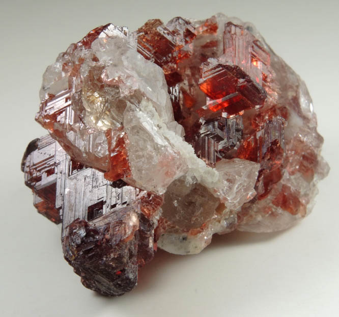 Spessartine Garnet and Quartz from Lavra Navegadora, Penha do Norte, Minas Gerais, Brazil