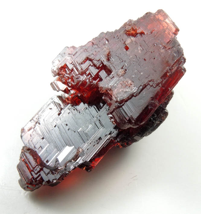 Spessartine Garnet with Hyalite Opal from Lavra Navegadora, Penha do Norte, Minas Gerais, Brazil