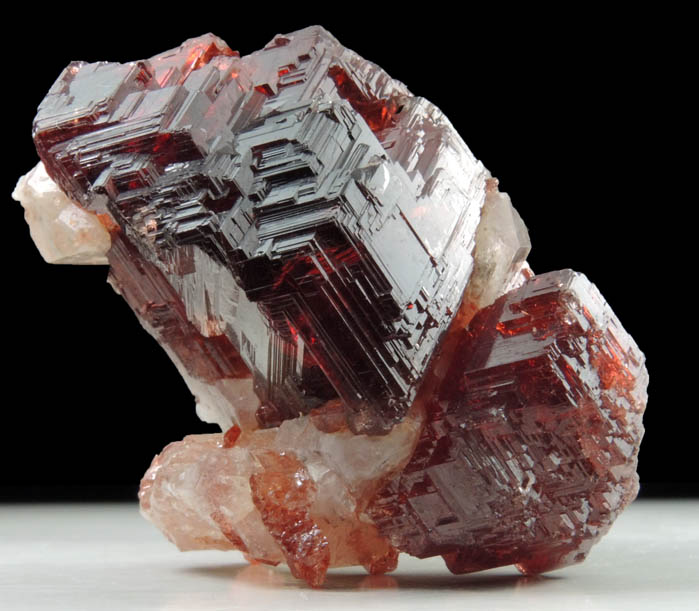 Spessartine Garnet and Quartz from Lavra Navegadora, Penha do Norte, Minas Gerais, Brazil