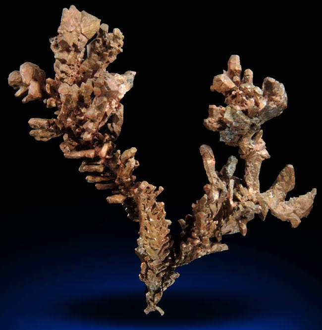 Copper (crystallized native copper) from Emke Mine, Onganja, Seeis, Khomas, Namibia
