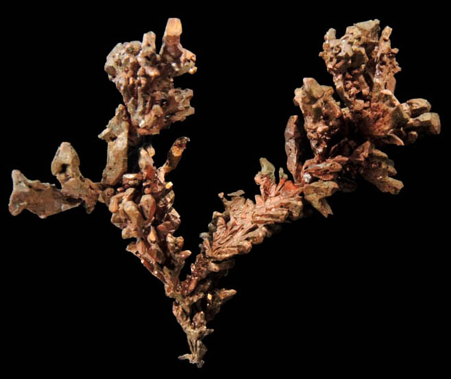 Copper (crystallized native copper) from Emke Mine, Onganja, Seeis, Khomas, Namibia