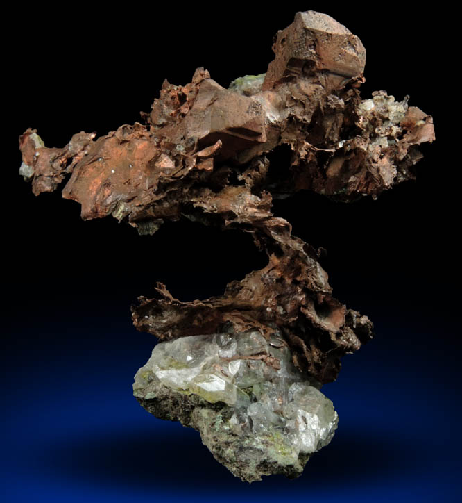 Copper (naturally crystallized native copper) with Calcite from Keweenaw Peninsula Copper District, Michigan