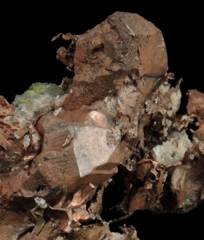 Copper (naturally crystallized native copper) with Calcite from Keweenaw Peninsula Copper District, Michigan