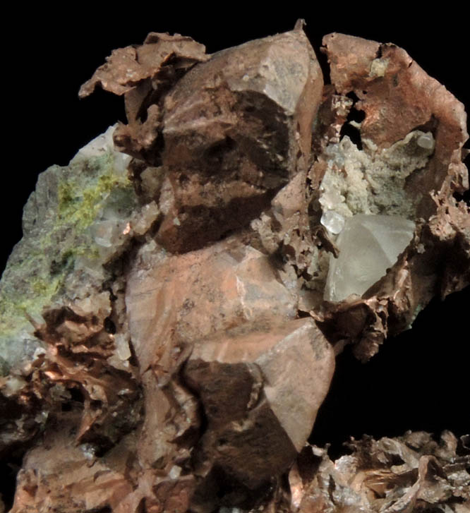 Copper (naturally crystallized native copper) with Calcite from Keweenaw Peninsula Copper District, Michigan