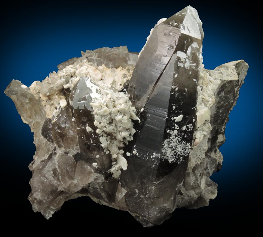 Quartz var. Smoky Quartz with Albite-Microcline from North Moat Mountain, Bartlett, Carroll County, New Hampshire
