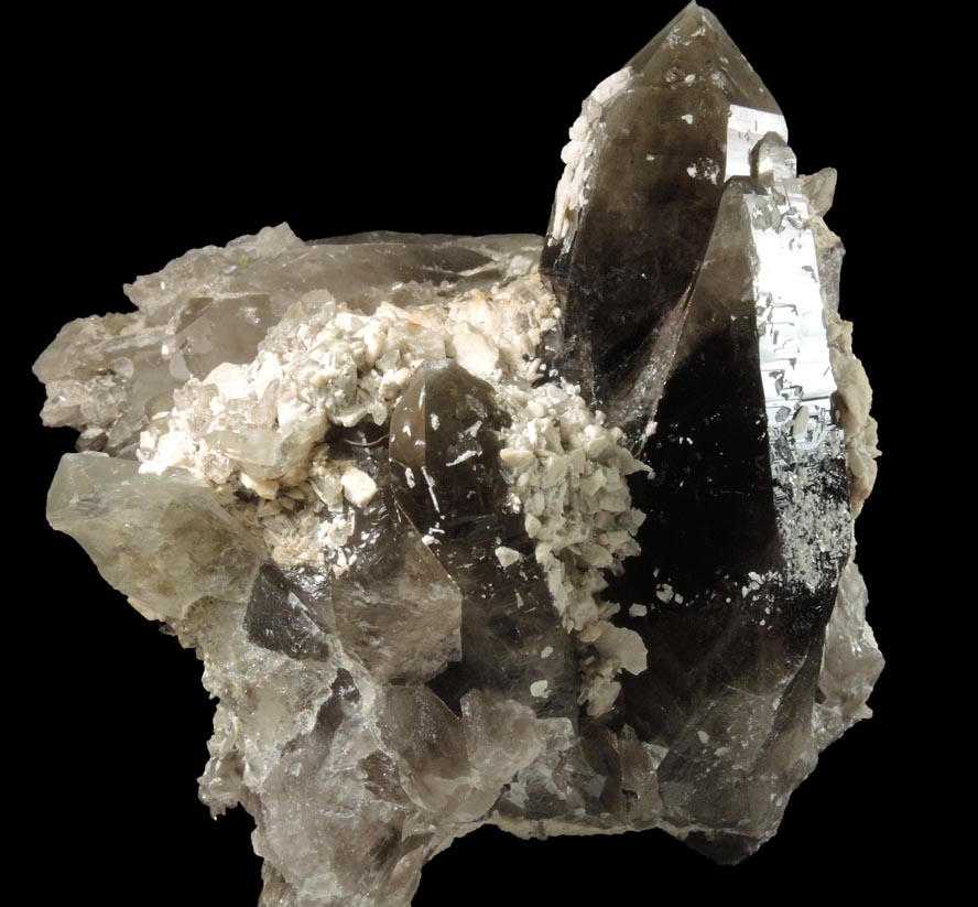 Quartz var. Smoky Quartz with Albite-Microcline from North Moat Mountain, Bartlett, Carroll County, New Hampshire