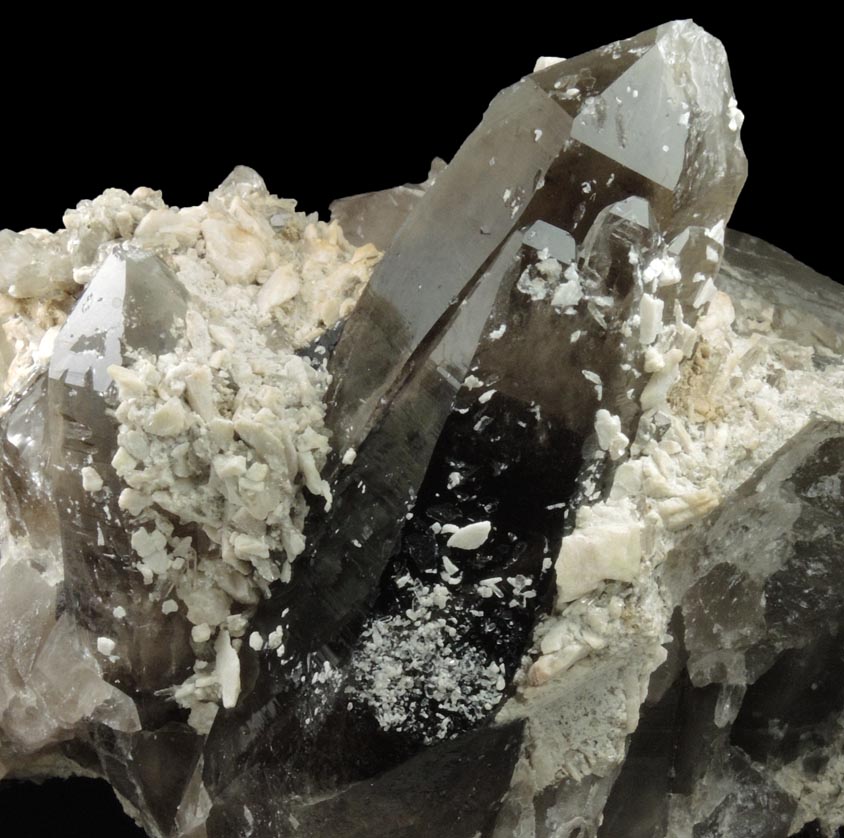 Quartz var. Smoky Quartz with Albite-Microcline from North Moat Mountain, Bartlett, Carroll County, New Hampshire