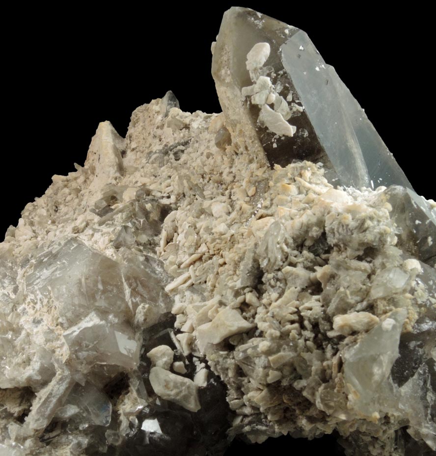 Quartz var. Smoky Quartz with Albite-Microcline from North Moat Mountain, Bartlett, Carroll County, New Hampshire