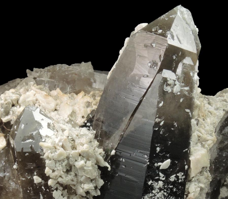 Quartz var. Smoky Quartz with Albite-Microcline from North Moat Mountain, Bartlett, Carroll County, New Hampshire