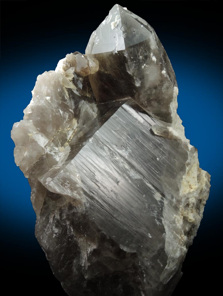 Quartz var. Smoky Quartz in Albite-Microcline from North Moat Mountain, Bartlett, Carroll County, New Hampshire