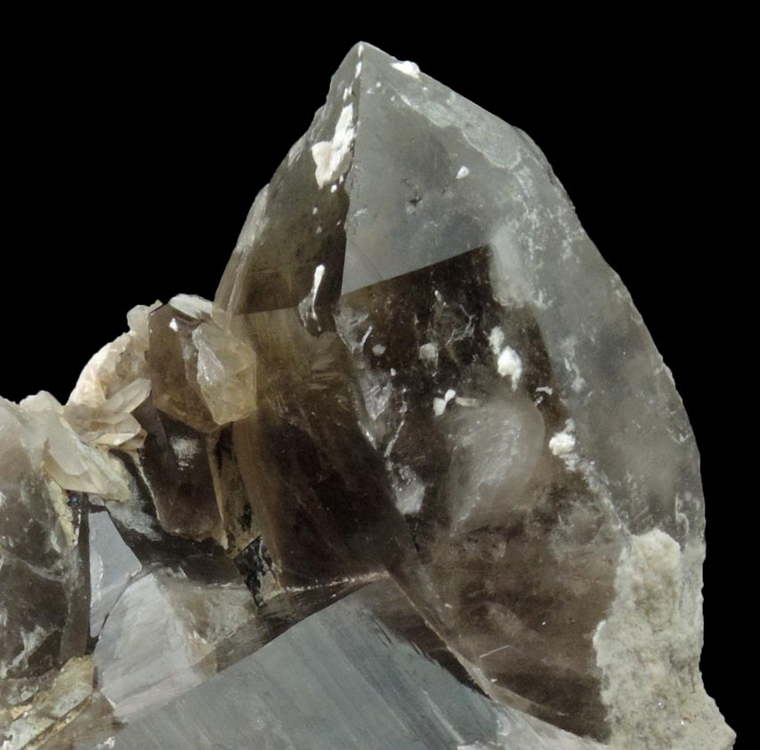 Quartz var. Smoky Quartz in Albite-Microcline from North Moat Mountain, Bartlett, Carroll County, New Hampshire