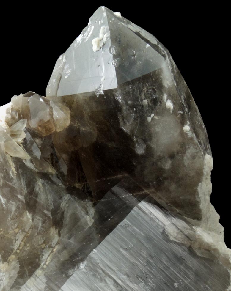 Quartz var. Smoky Quartz in Albite-Microcline from North Moat Mountain, Bartlett, Carroll County, New Hampshire