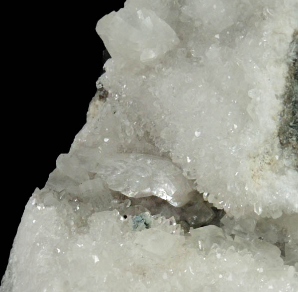 Babingtonite, Calcite, Heulandite on Quartz from Prospect Park Quarry, Prospect Park, Passaic County, New Jersey
