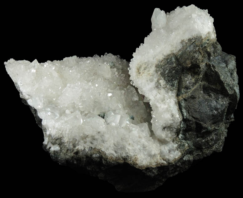 Babingtonite, Calcite, Heulandite on Quartz from Prospect Park Quarry, Prospect Park, Passaic County, New Jersey