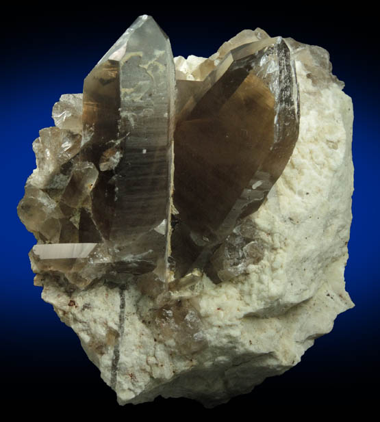 Quartz var. Smoky Quartz on Albite-Microcline from North Moat Mountain, Bartlett, Carroll County, New Hampshire