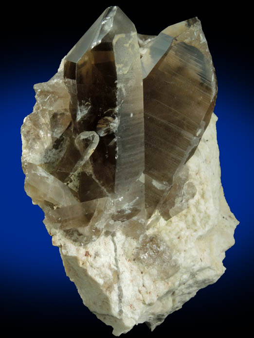 Quartz var. Smoky Quartz on Albite-Microcline from North Moat Mountain, Bartlett, Carroll County, New Hampshire