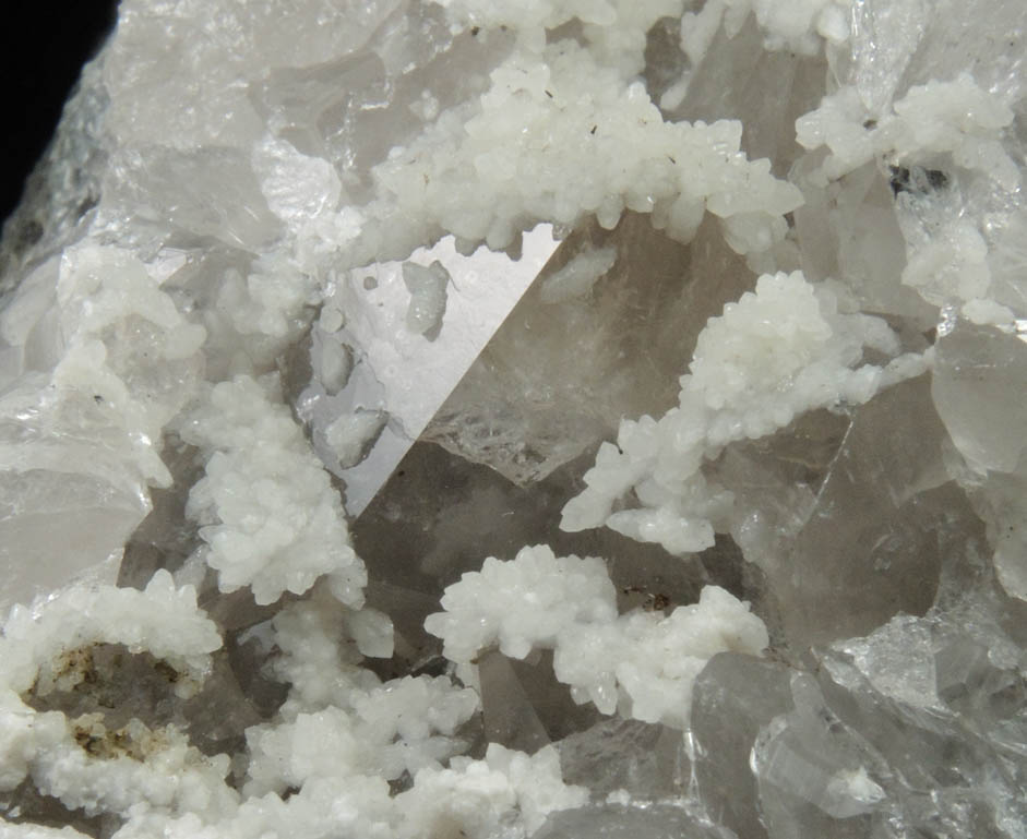 Quartz with Calcite overgrowth from Millington Quarry, Bernards Township, Somerset County, New Jersey