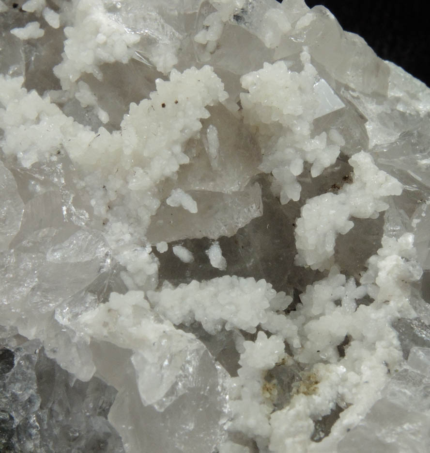 Quartz with Calcite overgrowth from Millington Quarry, Bernards Township, Somerset County, New Jersey