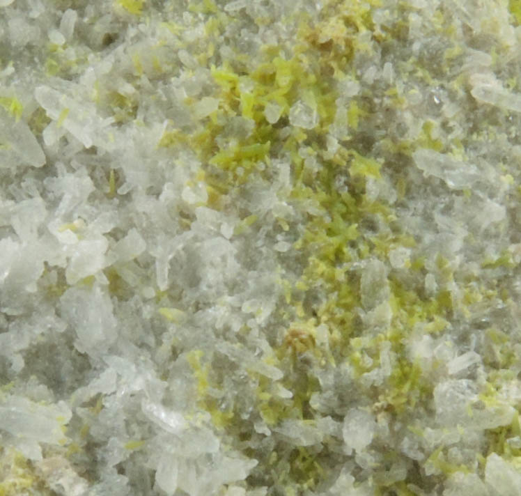 Pyromorphite on Quartz pseudomorphic molds after Barite from Brookdale Mine, Phoenixville District, Chester County, Pennsylvania