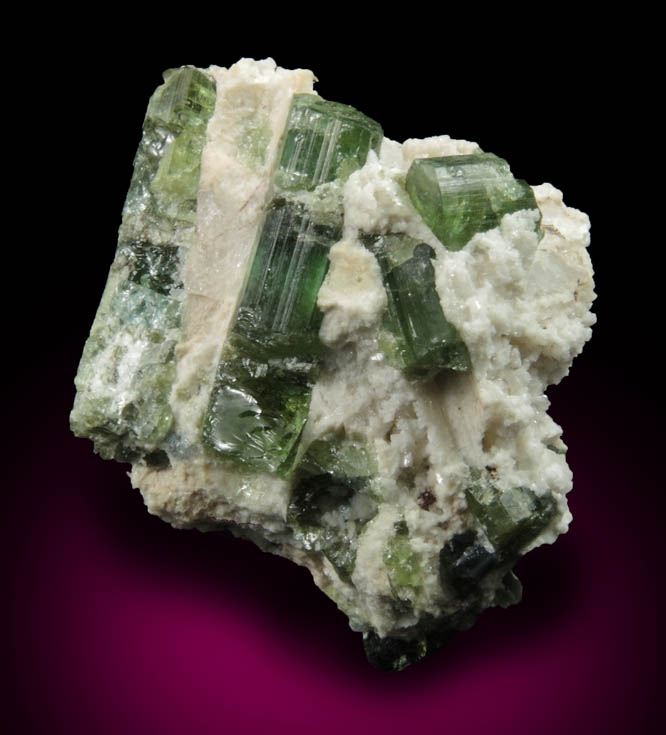 Elbaite Tourmaline in Quartz and Albite from Harvard Quarry, Noyes Mountain, Greenwood, Oxford County, Maine