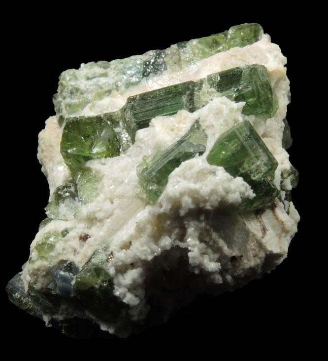 Elbaite Tourmaline in Quartz and Albite from Harvard Quarry, Noyes Mountain, Greenwood, Oxford County, Maine