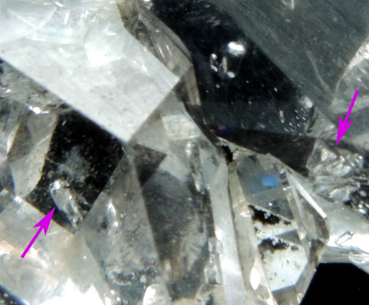 Quartz var. Herkimer Diamond with fluid inclusions (enhydro) from Diamond Acres (Hastings Farm), Fonda, Montgomery County, New York