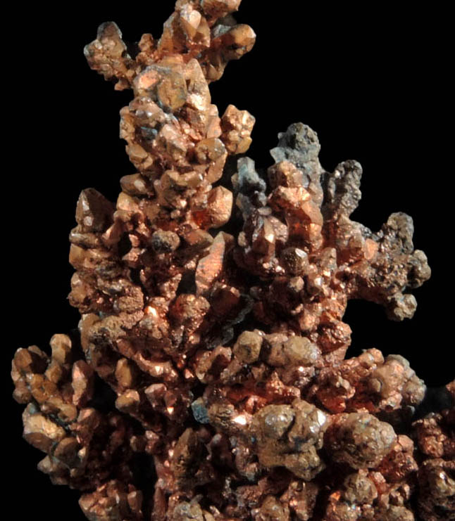 Copper (crystallized native copper) from Itauz Mine, Karaganda Oblast', Kazakhstan