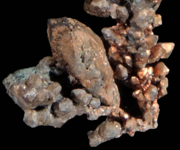 Copper (crystallized native copper) from Itauz Mine, Karaganda Oblast', Kazakhstan