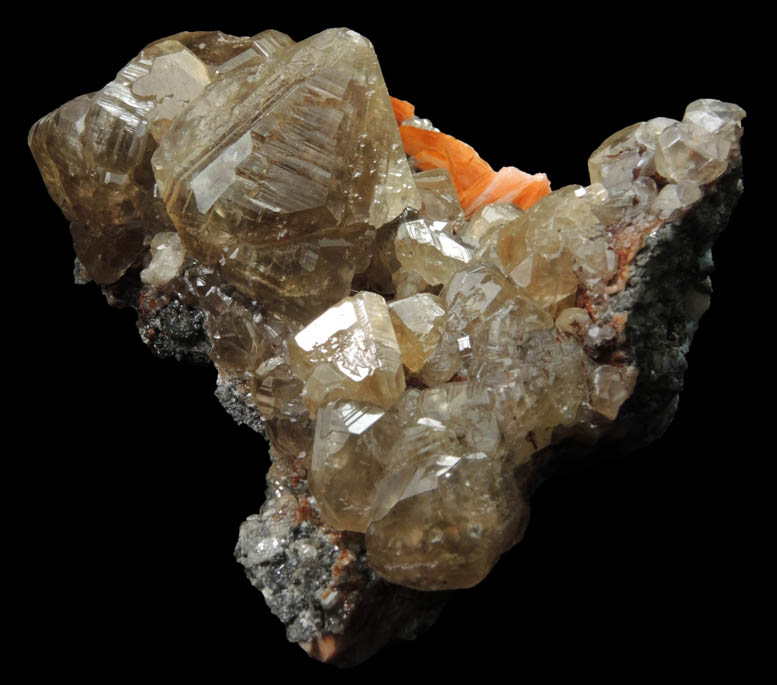 Cerussite with Barite over Galena from Mibladen, Haute Moulouya Basin, Zeida-Aouli-Mibladen belt, Midelt Province, Morocco