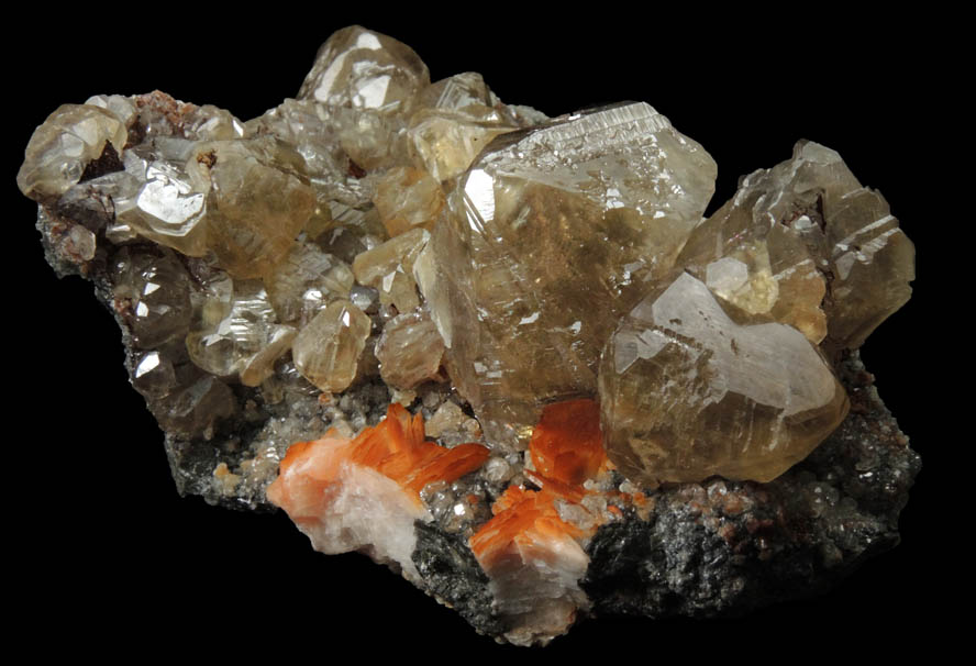 Cerussite with Barite over Galena from Mibladen, Haute Moulouya Basin, Zeida-Aouli-Mibladen belt, Midelt Province, Morocco