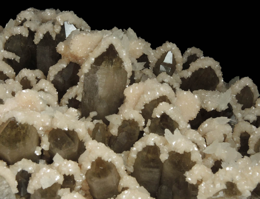 Dolomite and Calcite over Smoky Quartz from Cavnic Mine (Kapnikbanya), Maramures, Romania