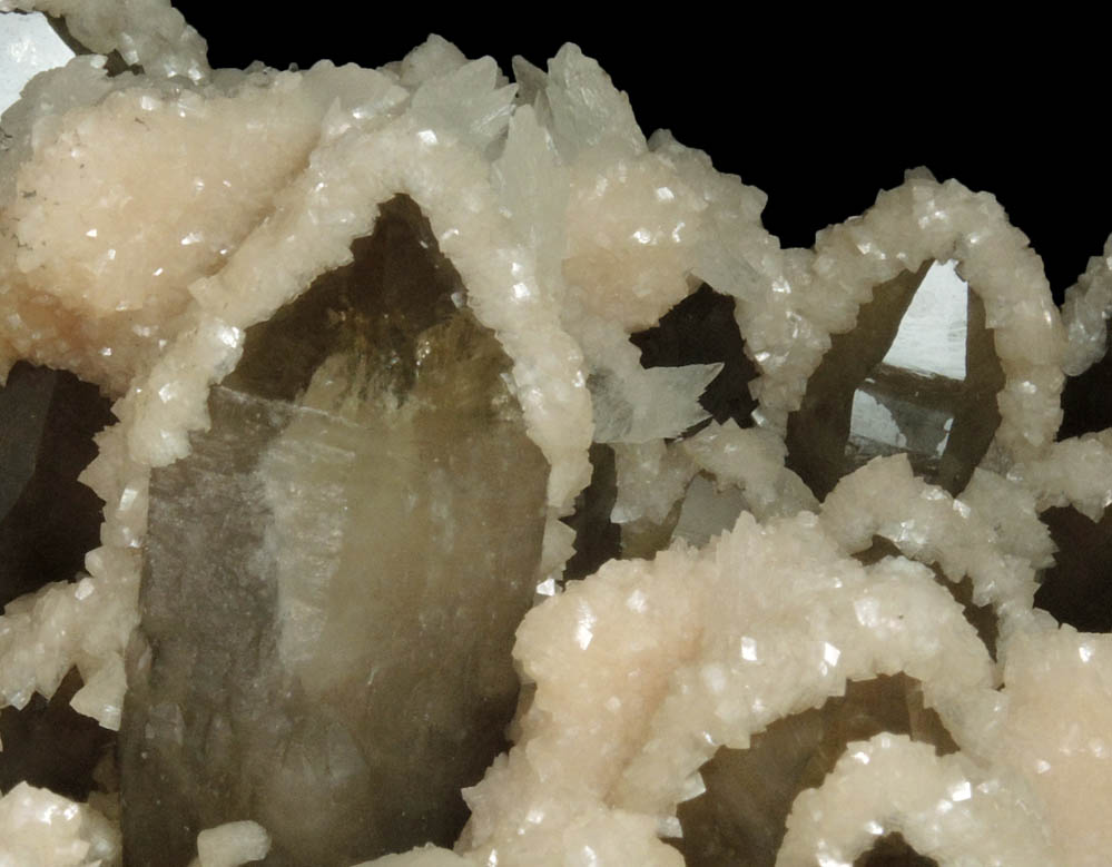 Dolomite and Calcite over Smoky Quartz from Cavnic Mine (Kapnikbanya), Maramures, Romania