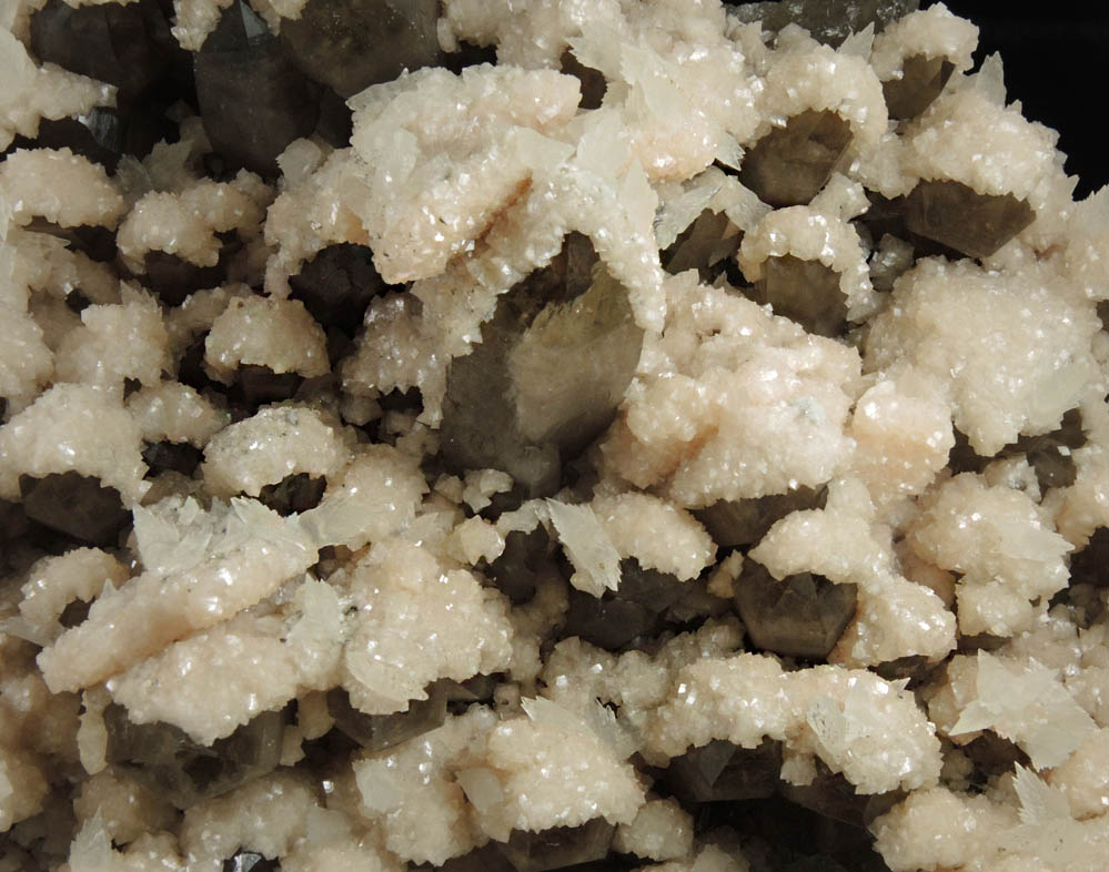 Dolomite and Calcite over Smoky Quartz from Cavnic Mine (Kapnikbanya), Maramures, Romania