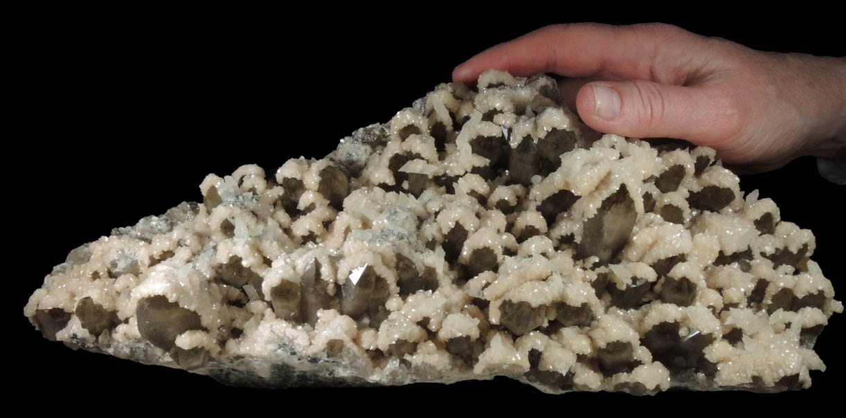 Dolomite and Calcite over Smoky Quartz from Cavnic Mine (Kapnikbanya), Maramures, Romania