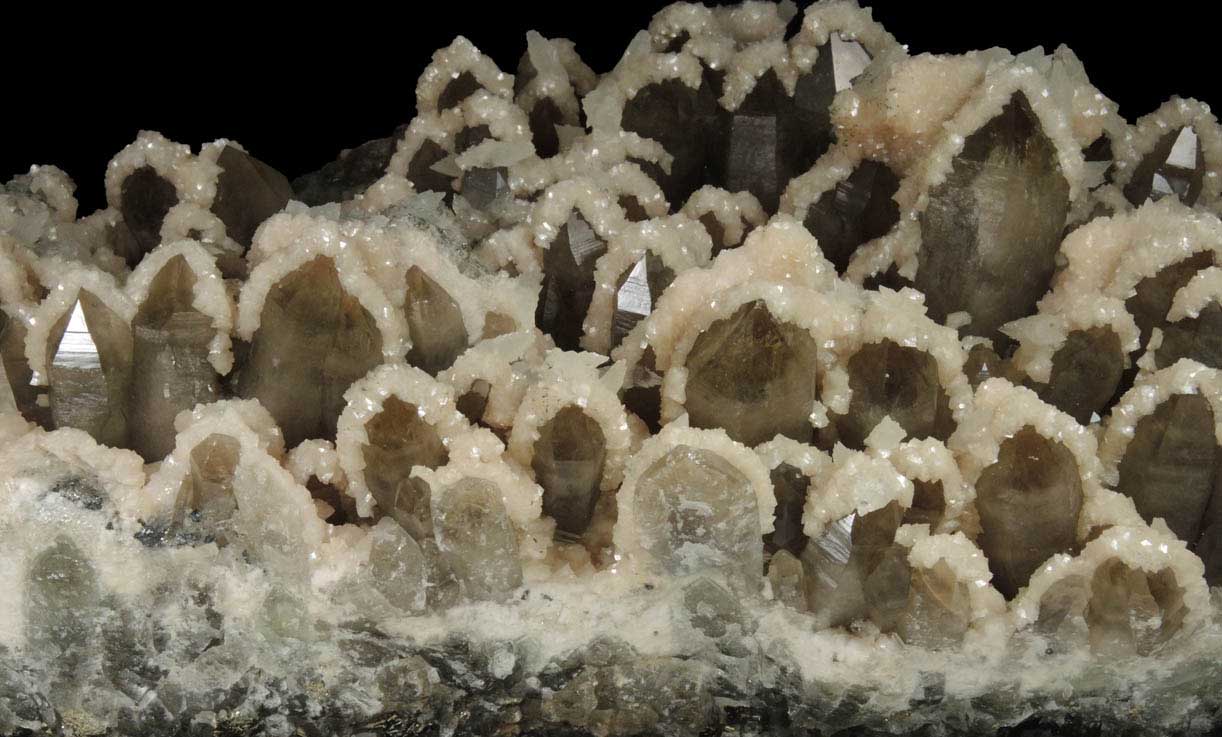 Dolomite and Calcite over Smoky Quartz from Cavnic Mine (Kapnikbanya), Maramures, Romania