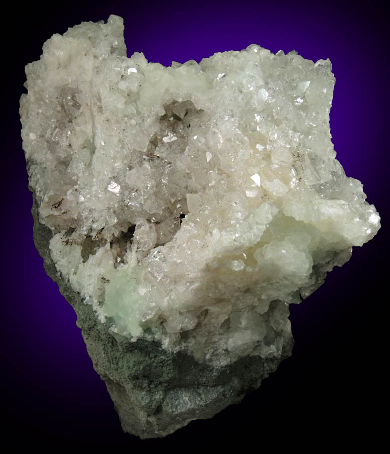 Apophyllite on Prehnite from O and G Industries Southbury Quarry, Southbury, New Haven County, Connecticut