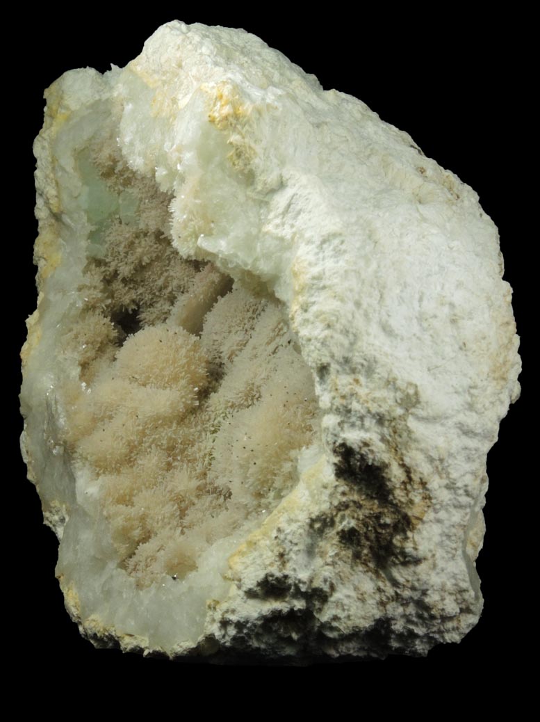 Pectolite on Datolite with Pyrite and Prehnite from Millington Quarry, State Pit, Bernards Township, Somerset County, New Jersey