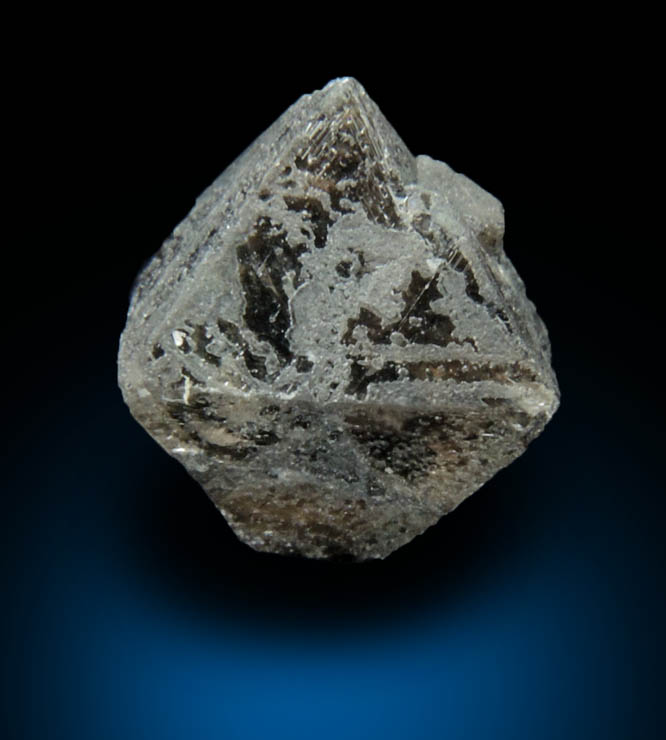 Diamond (1.87 carat translucent dark-gray octahedral crystal) from Zimbabwe