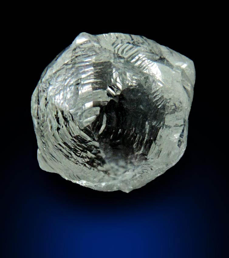 Diamond (1.96 carat gem-quality cuttable colorless complex diamond) from Orapa Mine, south of the Makgadikgadi Pans, Botswana